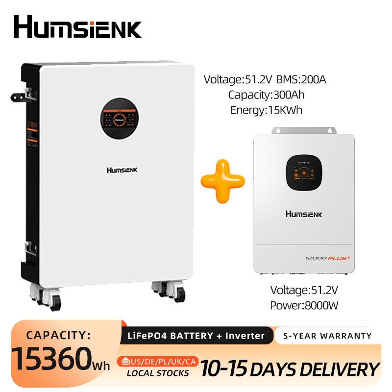 Mppt Hybrid Inverter 48V 8Kw 3 Phase - بطارية Humsienk 48V 300Ah LiFePO4 بتقنية