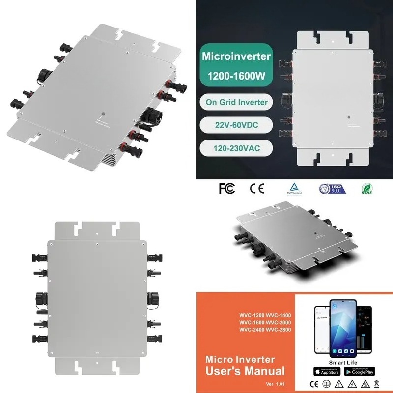 Micro Inverter 1400W Solar Grid Tie - محول طاقة شمسية ذكي مع تطبيق
