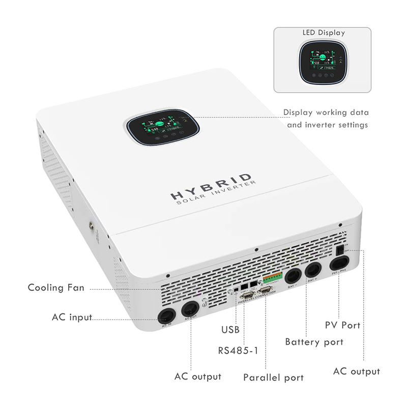 Split Phase Inverter 10Kw 110V 220V - عاكس طاقة شمسية هجين خارج الشبكة