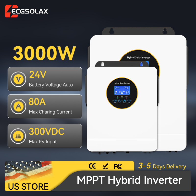 Inverter Pure Sine Wave 60Hz 120V 3000W - محول طاقة شمسية هجين ECGSOLAX بقدرة