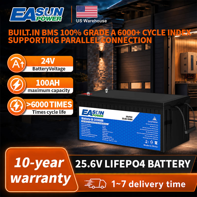 Grid Tie Inverter Limiter 2000W - بطارية EASUN POWER 24V LiFePO4 100AH