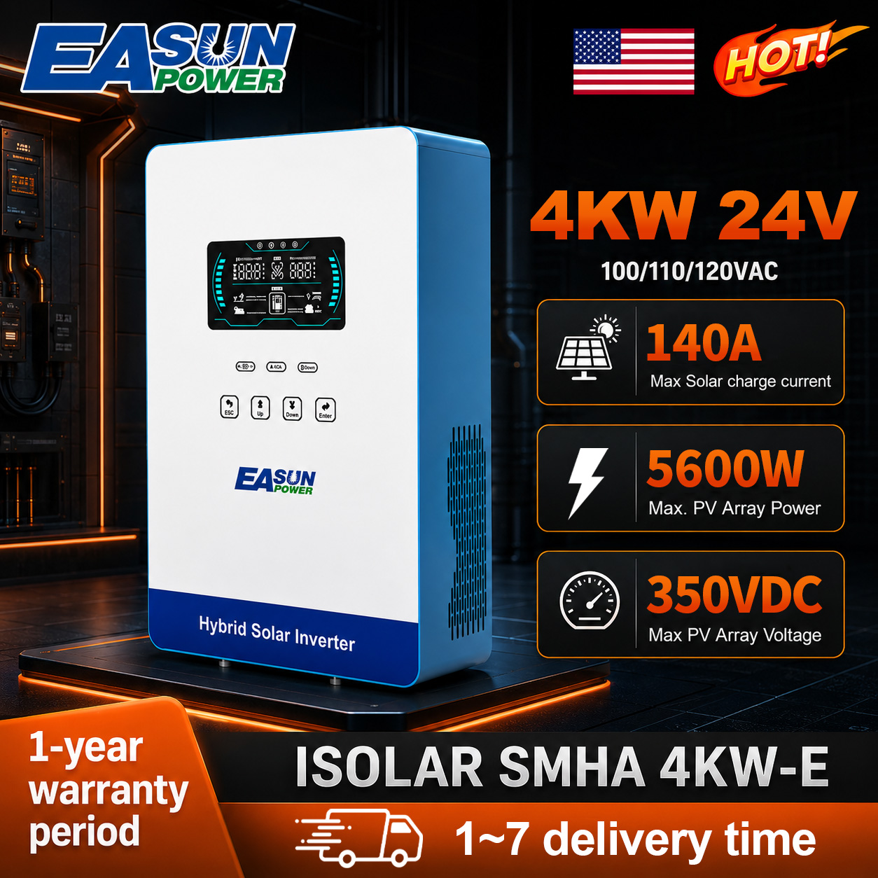 Grid Tie Inverter Limiter 2000W - EASUN POWER عاكس شمسي 4000 واط،