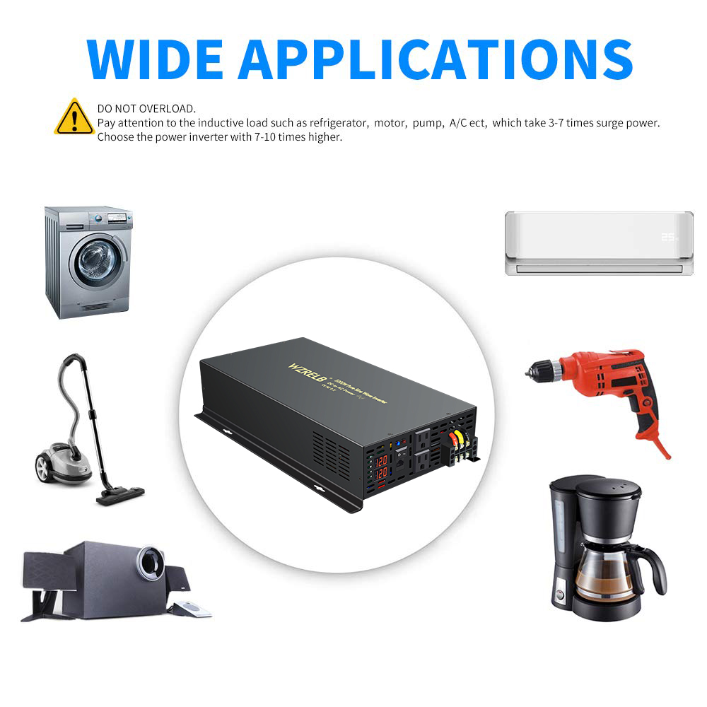 Pure Sine Wave Inverter 5000W 48V 220V - موثوقة 5000 واط التحكم السلكي موجة