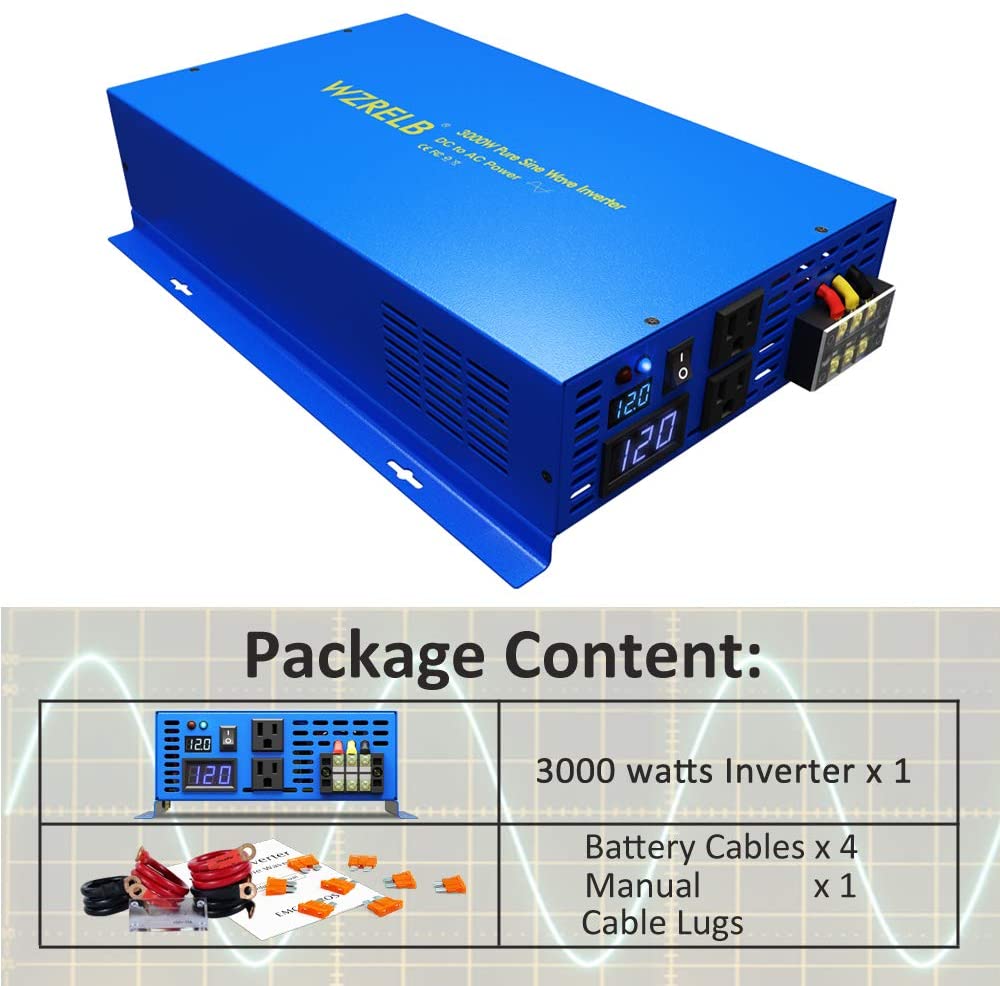 Inverter Pure Sine Wave 60Hz 120V 3000W - نقية شرط لموجة عاكس الطاقة 3000