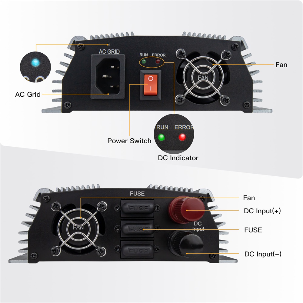 1000-1400 واط شبكة التعادل ماي - مراجعة Micro Inverter 1400W Solar Grid Tie وسعره