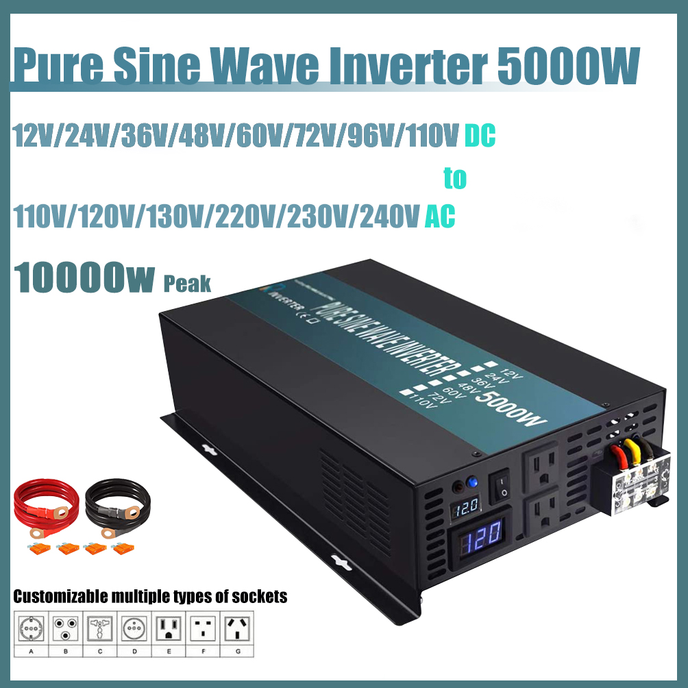 خارج الشبكة موجة جيبية نقية عا - مراجعة Pure Sine Wave Inverter 5000W 48V 220V وسعره