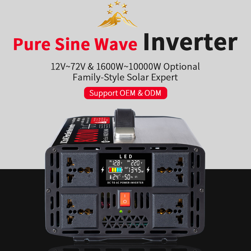 محول تيار محمول بموجة جيبية نق - مراجعة Pure Sine Wave Inverter 5000W 48V 220V وسعره