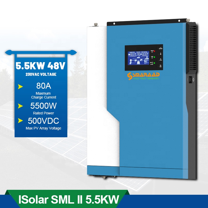 جهاز تحكم يعمل بالطاقة الشمسية - مراجعة Hybrid Solar Inverter 5.5Kw Mppt 48V وسعره