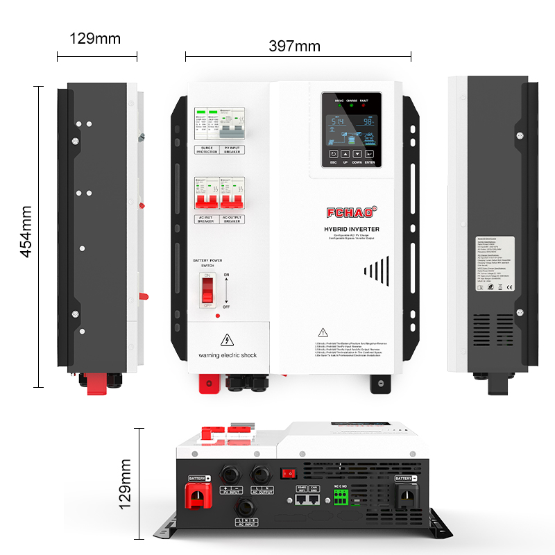 محول طاقة شمسي هجين من Fchao ب - مراجعة Hybrid Solar Inverter 5.5Kw Mppt 48V وسعره