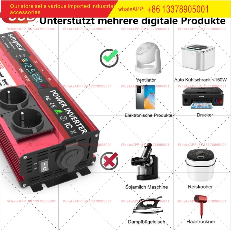 محول طاقة من 12 فولت إلى 220 ف - مراجعة Power Inverter 12V 220V 4000W Continuous وسعره
