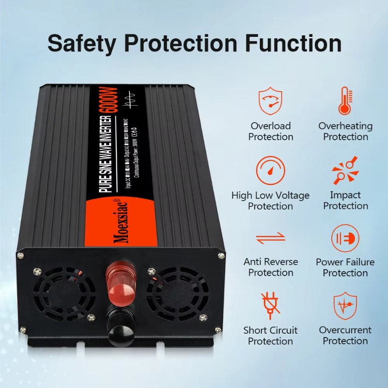 محول طاقة شمسية موجة جيبية نقي - مراجعة Pure Sine Wave Inverter 5000W 48V 220V وسعره