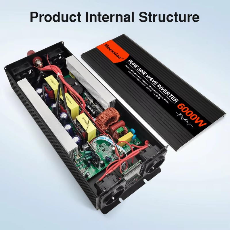 محول طاقة شمسية موجة جيبية نقي - مراجعة Pure Sine Wave Inverter 5000W 48V 220V وسعره