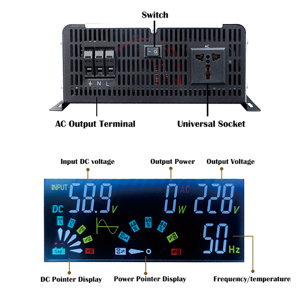 محول موجة جيبية نقي 12 فولت 22 - مراجعة Off Grid Solar Inverter 48V 6000W وسعره