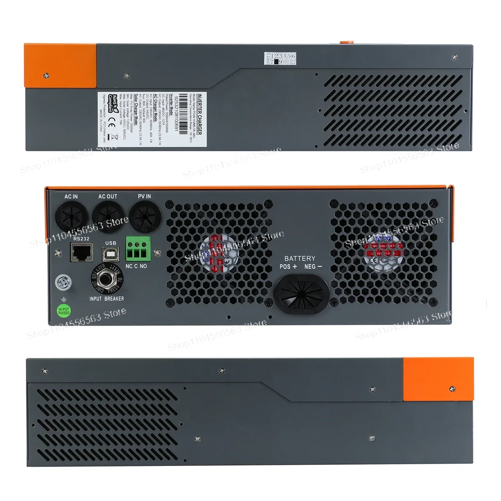 عاكس شمسي هجين ثلاثي الطور 5.5 - مراجعة Hybrid Solar Inverter 5.5Kw Mppt 48V وسعره