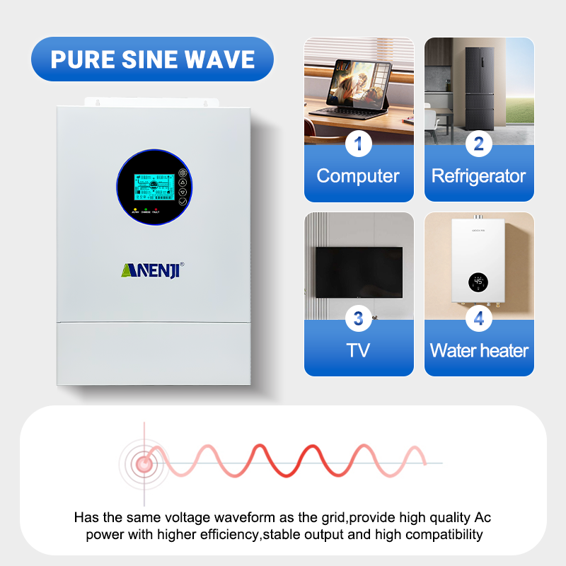 انفرتر شمسي هجين ANENJI أحادي  - مراجعة Off Grid Solar Inverter 48V 6000W وسعره
