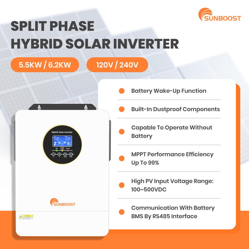 Sunboost 3Kw 4Kw 5000W 5.5Kw 6 - مراجعة Hybrid Solar Inverter 5.5Kw Mppt 48V وسعره