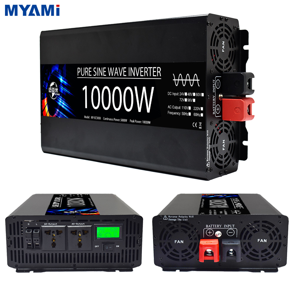 محول طاقة MYAMi بقوة 5000 واط، - مراجعة Pure Sine Wave Inverter 5000W 48V 220V وسعره