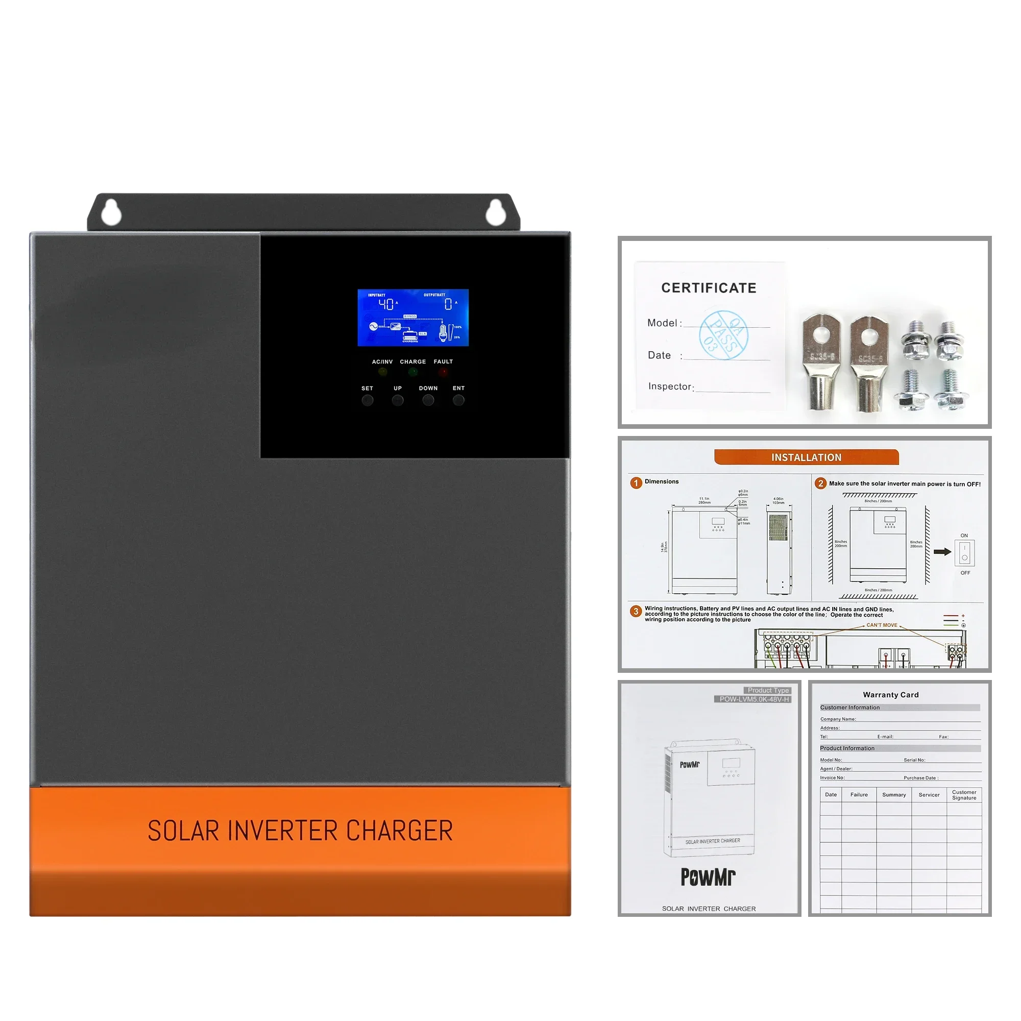 5.5kW MPPT 100A بصري 220 فولت  - مراجعة Hybrid Solar Inverter 5.5Kw Mppt 48V وسعره