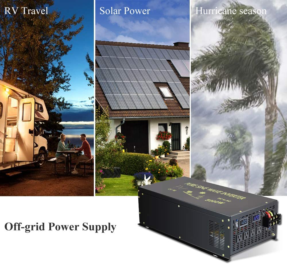 خارج الشبكة موجة جيبية نقية ال - مراجعة Pure Sine Wave Inverter 5000W 48V 220V وسعره