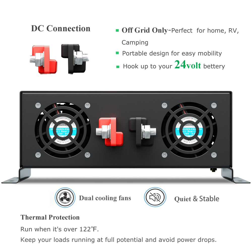 موثوقة 5000 واط التحكم السلكي  - مراجعة Pure Sine Wave Inverter 5000W 48V 220V وسعره