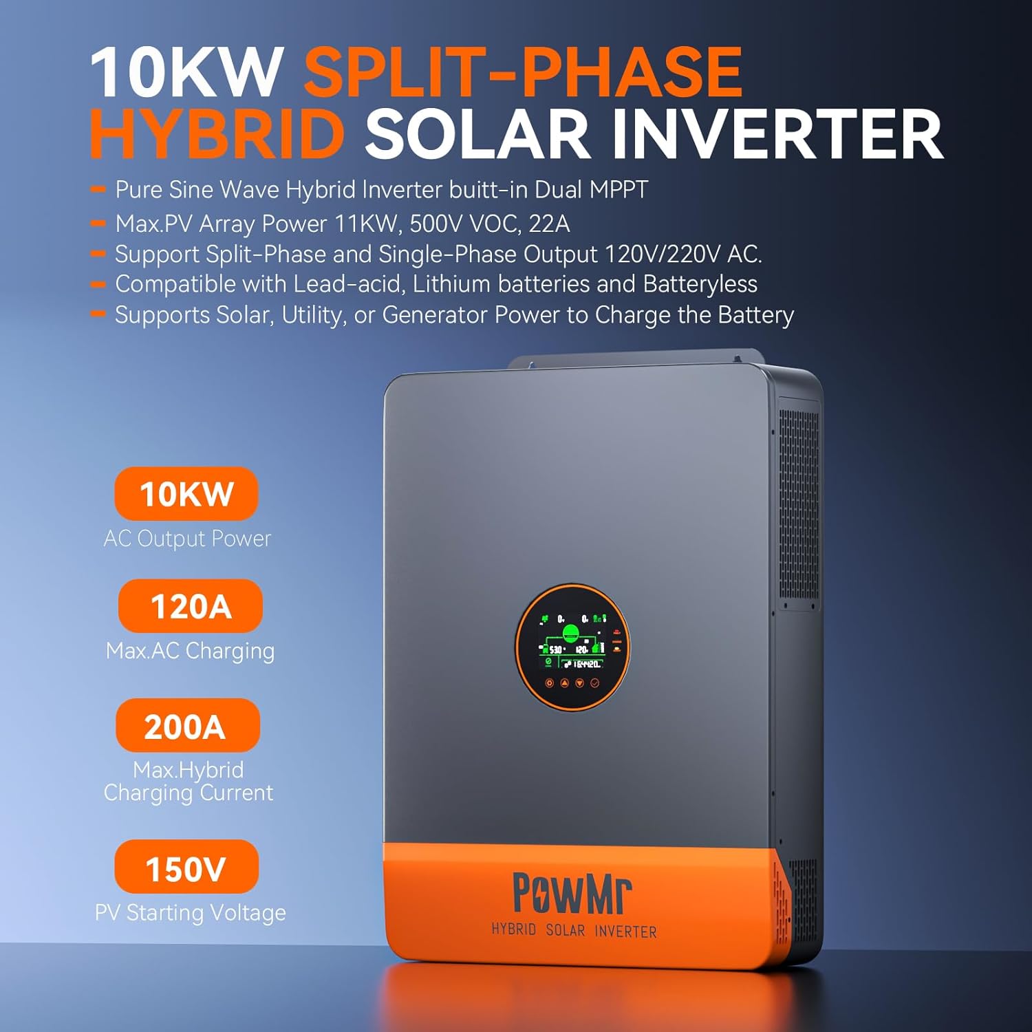 PowMr 10KW سبليت المرحلة العاك - مراجعة Split Phase Inverter 10Kw 110V 220V وسعره