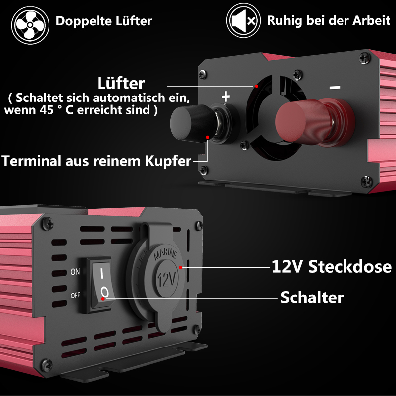محول طاقة من 12 فولت إلى 220 ف - مراجعة Power Inverter 12V 220V 4000W Continuous وسعره