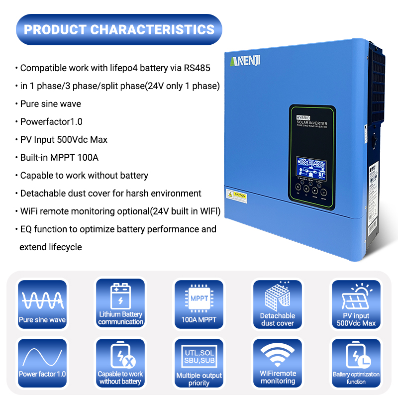 محول طاقة شمسية خارج الشبكة 24 - مراجعة Inverter Pure Sine Wave 60Hz 120V 3000W وسعره