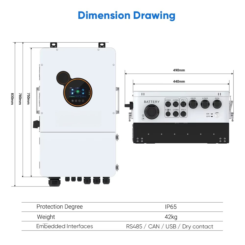 محول طاقة شمسية هجين من لوفسن  - مراجعة Split Phase Inverter 10Kw 110V 220V وسعره